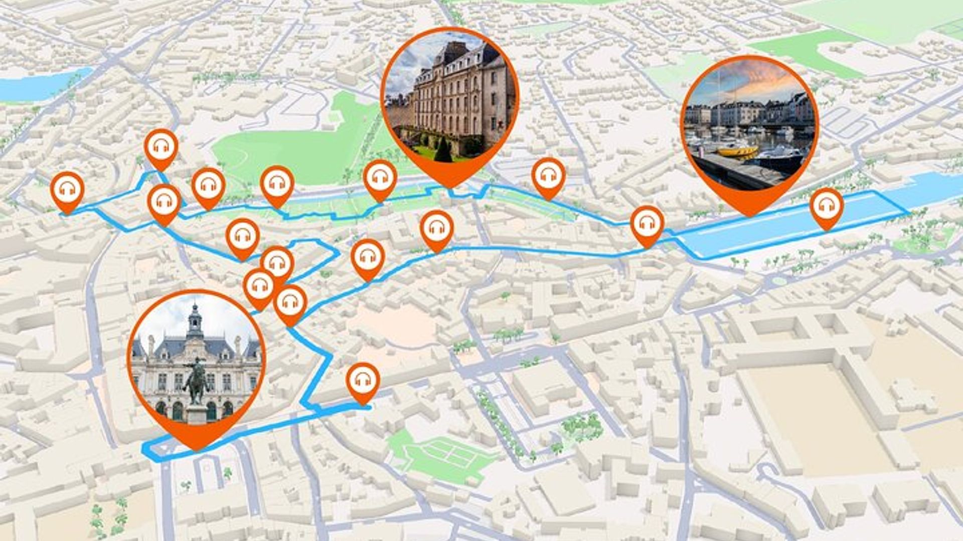 Vannes: Visita a pie con audioguía, 1 hora y 20 minutos y 18 audiocomentarios